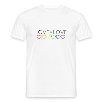L'amour est l'amour Coeur chaîne arc-en-ciel - T-shirt homme - blanc - Devant - AI Model Male 178 dark (178cm)