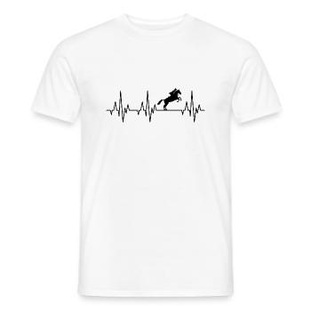 Heartbeat ECG Equitation Equitation Sports équestres Equestre - T-shirt homme - blanc - Devant - AI Model Male 178 dark (178cm)