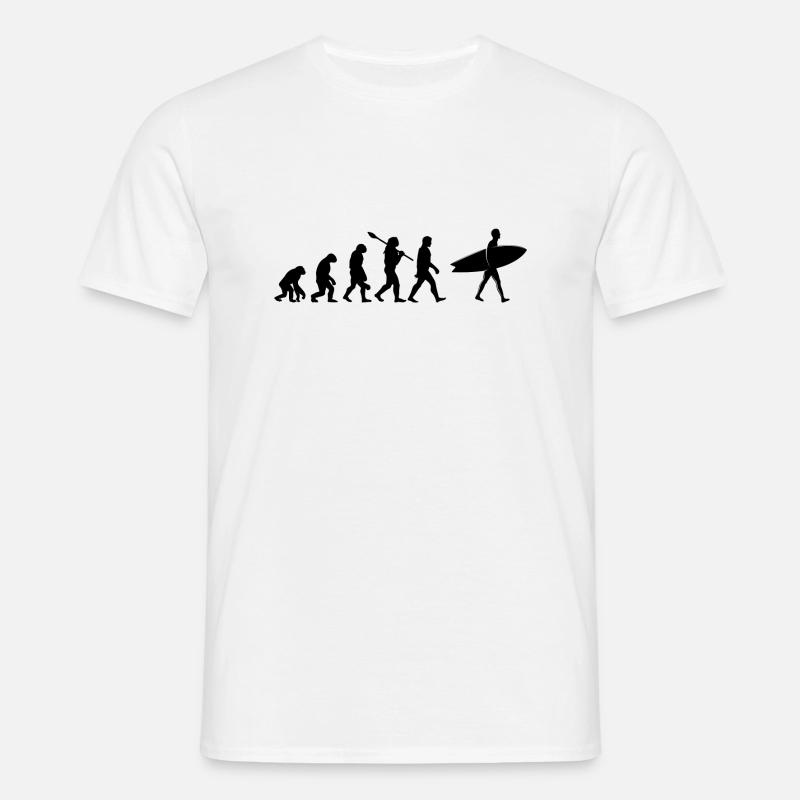 Surfen Evolution - Männer T-Shirt - Weiß