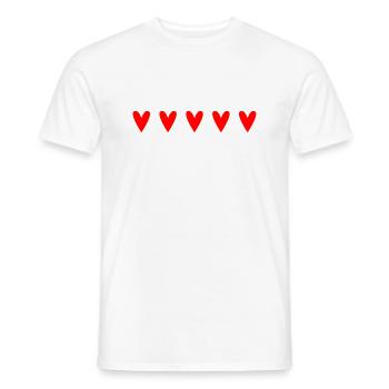 HERZ. ROTES HERZ. LIEBE. VALENTINSTAG. GEBURTSTAG - Männer T-Shirt - Weiß - Vorne - AI Model Male 178 dark (178cm)