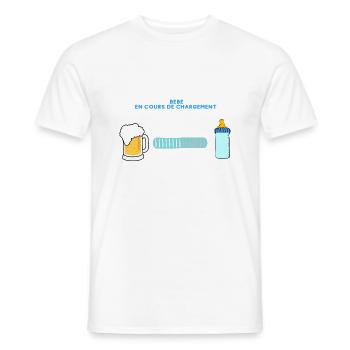 Bébé en cours - T-shirt homme - blanc - Devant - AI Model Male 178 dark (178cm)