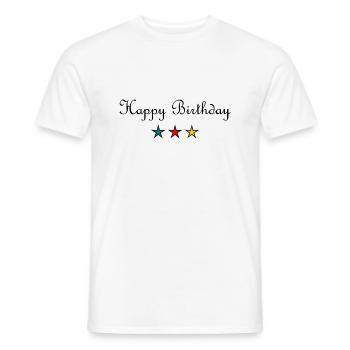 JAHRESTAG. ALLES GUTE ZUM GEBURTSTAG!. ALLES GUTE ZUM GEBURTSTAG!. - Männer T-Shirt - Weiß - Vorne - AI Model Male 178 dark (178cm)