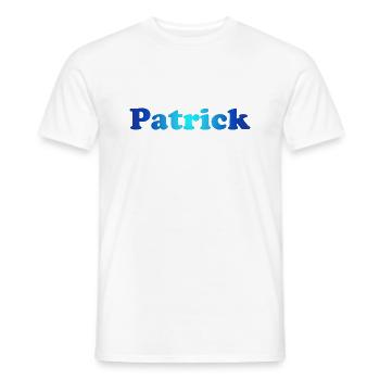 Patrick, bleu - T-shirt homme - blanc - Devant - AI Model Male 178 dark (178cm)