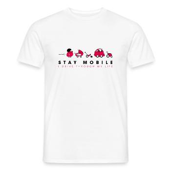 Stay Mobile - Men's T-Shirt - white - Front - AI Model Male 178 dark (178cm)