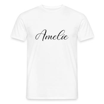 amelie name - Männer T-Shirt - Weiß - Vorne - AI Model Male 178 dark (178cm)