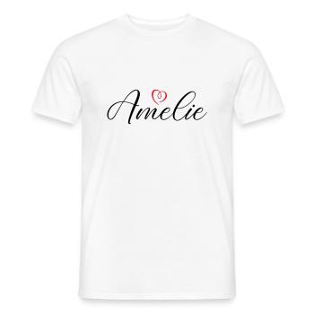 Amelie Name Heart - Men's T-Shirt - white - Front - AI Model Male 178 dark (178cm)