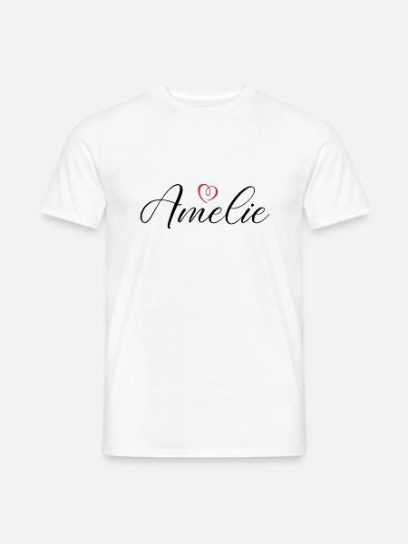 Amelie Name Heart - Men's T-Shirt - white