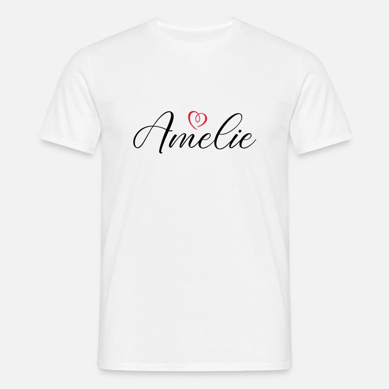 Amelie Nome Cuore - Maglietta da uomo - bianco