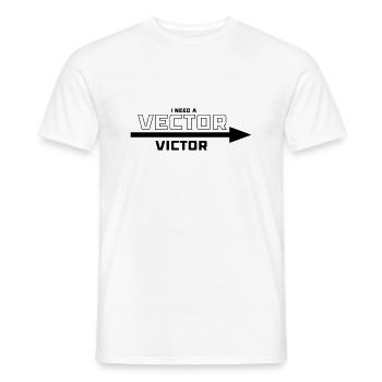 I need a Vector Victor - Männer T-Shirt - Weiß - Vorne - AI Model Male 178 dark (178cm)