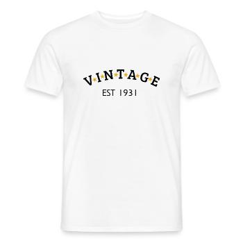 Vintage is 1931 - Men's T-Shirt - white - Front - AI Model Male 178 dark (178cm)