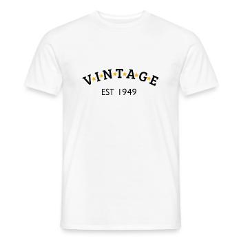 Vintage is 1949 - Men's T-Shirt - white - Front - AI Model Male 178 dark (178cm)