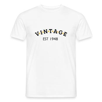 Jahrgang ist 1948 - Männer T-Shirt - Weiß - Vorne - AI Model Male 178 dark (178cm)