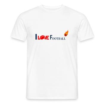 I Love Football Stylisches AmericanFootball Motiv - Männer T-Shirt - Weiß - Vorne - AI Model Male 178 dark (178cm)