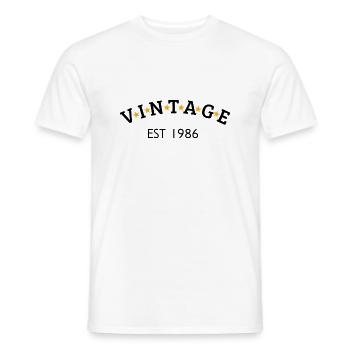 Vintage is 1986 - Men's T-Shirt - white - Front - AI Model Male 178 dark (178cm)