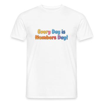 NOMBRE JOUR - T-shirt homme - blanc - Devant - AI Model Male 178 dark (178cm)