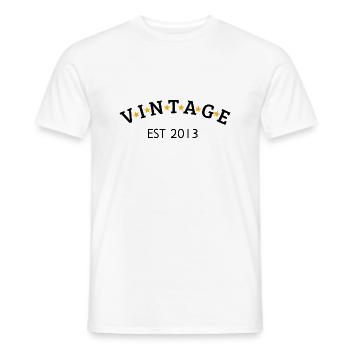 Vintage is 2013 - Men's T-Shirt - white - Front - AI Model Male 178 dark (178cm)