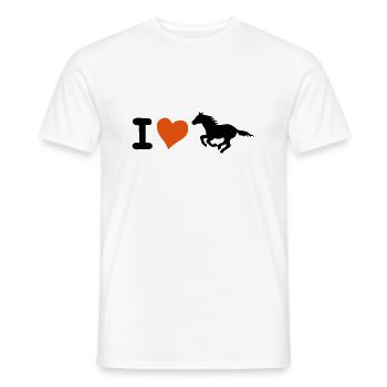 i J'aime l'amour coeur cheval chevaux poney coeur - T-shirt homme - blanc - Devant - AI Model Male 178 dark (178cm)