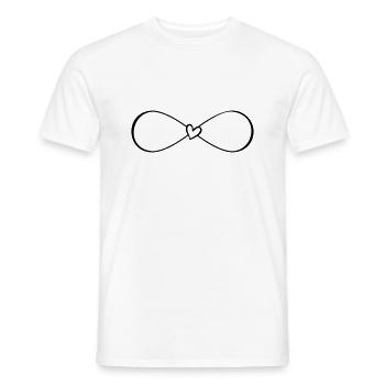 Infinity symbol Infinity with heart - Men's T-Shirt - white - Front - AI Model Male 178 dark (178cm)