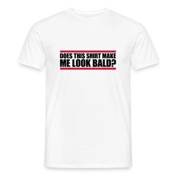 Look chemise chauve citation - T-shirt homme - blanc - Devant - AI Model Male 178 dark (178cm)