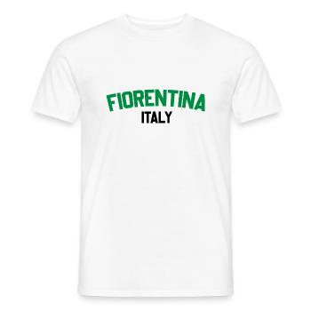 Fiorentina Italy - Men's T-Shirt - white - Front - AI Model Male 178 dark (178cm)