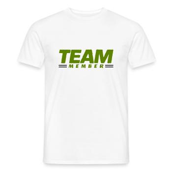Team Member - Men's T-Shirt - white - Front - AI Model Male 178 dark (178cm)