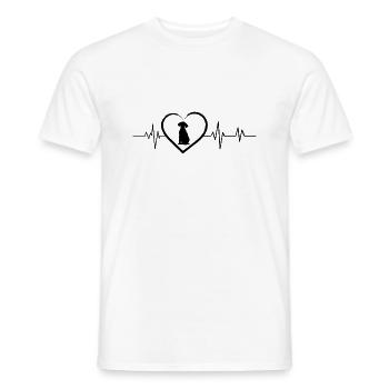 battement de cœur chien - T-shirt homme - blanc - Devant - AI Model Male 178 dark (178cm)