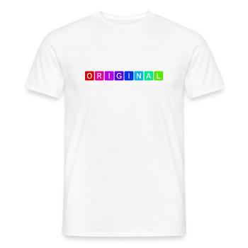 Original - Men's T-Shirt - white - Front - AI Model Male 178 dark (178cm)