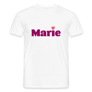 Marie avec cadeau de cœur - T-shirt homme - blanc - Devant - AI Model Male 178 dark (178cm)