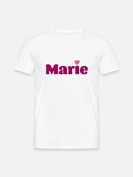 Marie with Heart Gift - Men's T-Shirt - white
