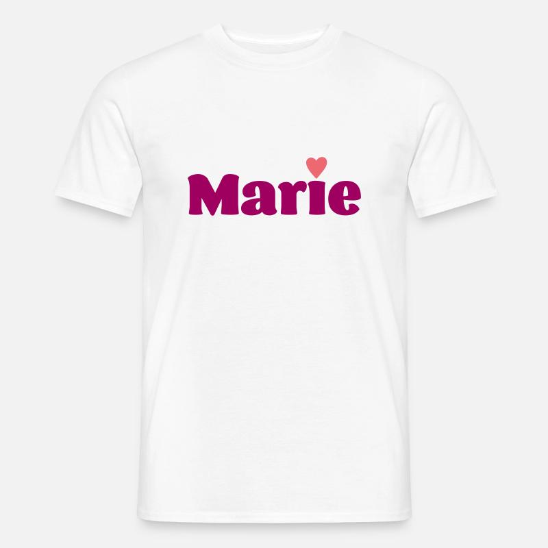 Marie mit Herz Geschenk - Männer T-Shirt - Weiß