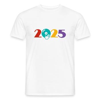 Musik, DJ, Vinyl, Schallplatte, Party 2025 - Männer T-Shirt - Weiß - Vorne - AI Model Male 178 dark (178cm)