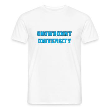 Snowbunny University - Men's T-Shirt - white - Front - AI Model Male 178 dark (178cm)