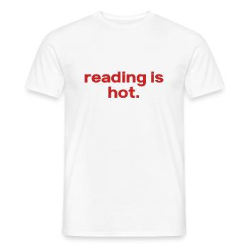 Reading is Hot – Bücherliebe Statement - Männer T-Shirt - Weiß - Vorne - AI Model Male 178 dark (178cm)