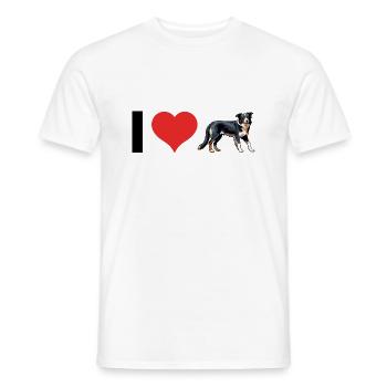 i Love Australian Shepherd - Pet Dog Design - Männer T-Shirt - Weiß - Vorne - AI Model Male 178 dark (178cm)