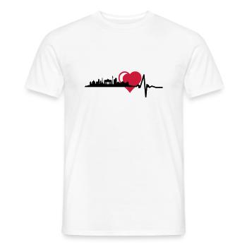 Berlin Skyline Zentral Herz Puls - Männer T-Shirt - Weiß - Vorne - AI Model Male 178 dark (178cm)