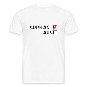 Sopr an oder aus - Männer T-Shirt - Weiß - Vorne - AI Model Male 178 dark (178cm)