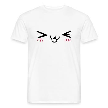 kawaii_face_4 - Männer T-Shirt - Weiß - Vorne - AI Model Male 178 dark (178cm)