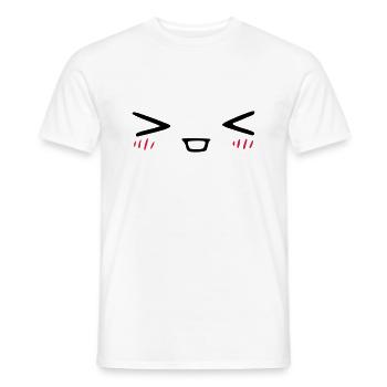 kawaii_face_7 - Männer T-Shirt - Weiß - Vorne - AI Model Male 178 dark (178cm)
