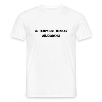 le temps est Mossad - T-shirt homme - blanc - Devant - AI Model Male 178 dark (178cm)