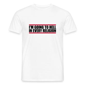 En allant en enfer - T-shirt homme - blanc - Devant - AI Model Male 178 dark (178cm)