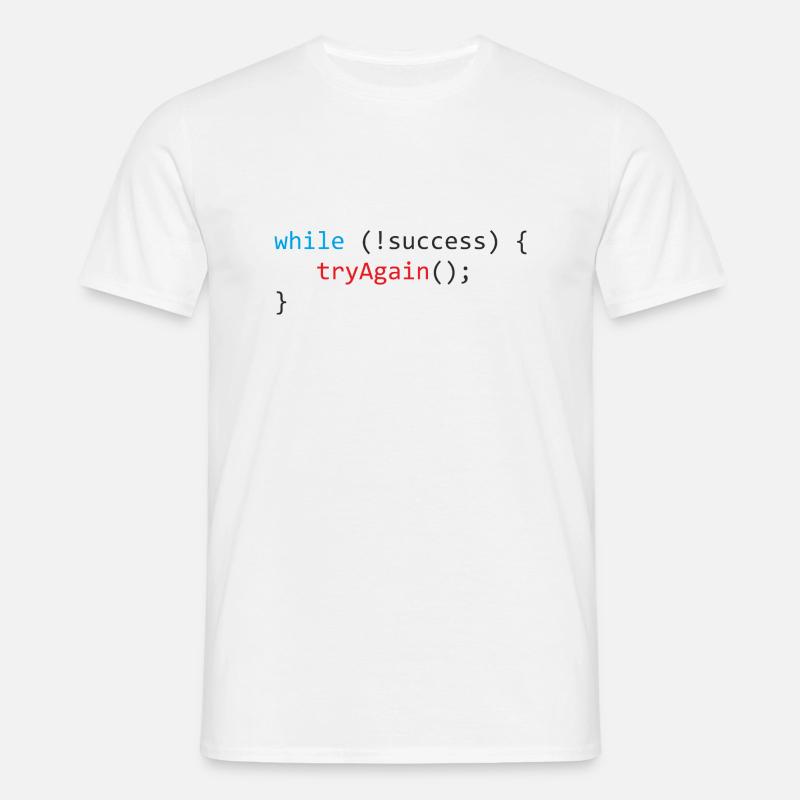 while (!success) - black version - Männer T-Shirt - Weiß