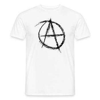 Anarchy A Anti Anti, punk illu super rebell - Men's T-Shirt - white - Front - AI Model Male 178 dark (178cm)