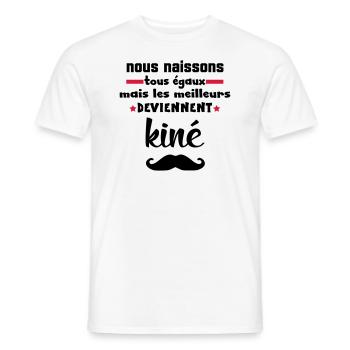 NOUS NAISSONS EGAUX - T-shirt homme - blanc - Devant - AI Model Male 178 dark (178cm)