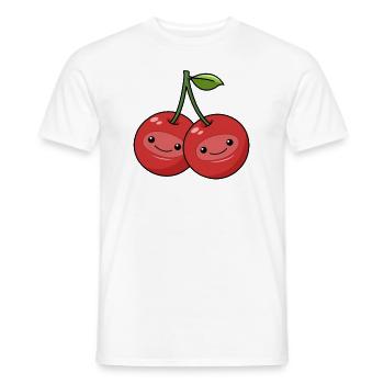 Bande dessinée cerises - T-shirt homme - blanc - Devant - AI Model Male 178 dark (178cm)