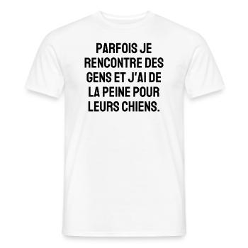 parfois je rencontre des gens - T-shirt homme - blanc - Devant - AI Model Male 178 dark (178cm)
