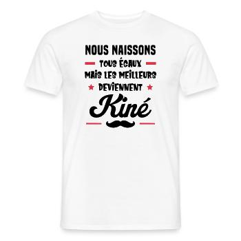 Les meilleurs deviennent kiné - T-shirt homme - blanc - Devant - AI Model Male 178 dark (178cm)