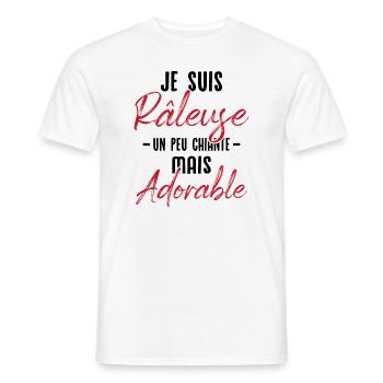 Je suis râleuse un peu chiante mais adorable - T-shirt homme - blanc - Devant - AI Model Male 178 dark (178cm)