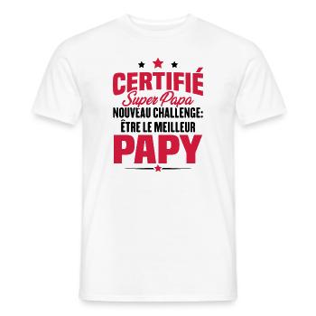Cadeau nouveau challenge être le meilleur papy - T-shirt homme - blanc - Devant - AI Model Male 178 dark (178cm)