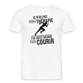J'ai juste besoin d'aller courir, Humour cadeau - T-shirt homme - blanc - Devant - AI Model Male 178 dark (178cm)