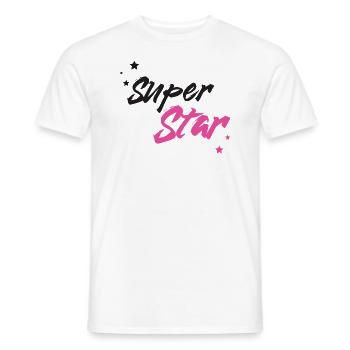 Super Star - Männer T-Shirt - Weiß - Vorne - AI Model Male 178 dark (178cm)